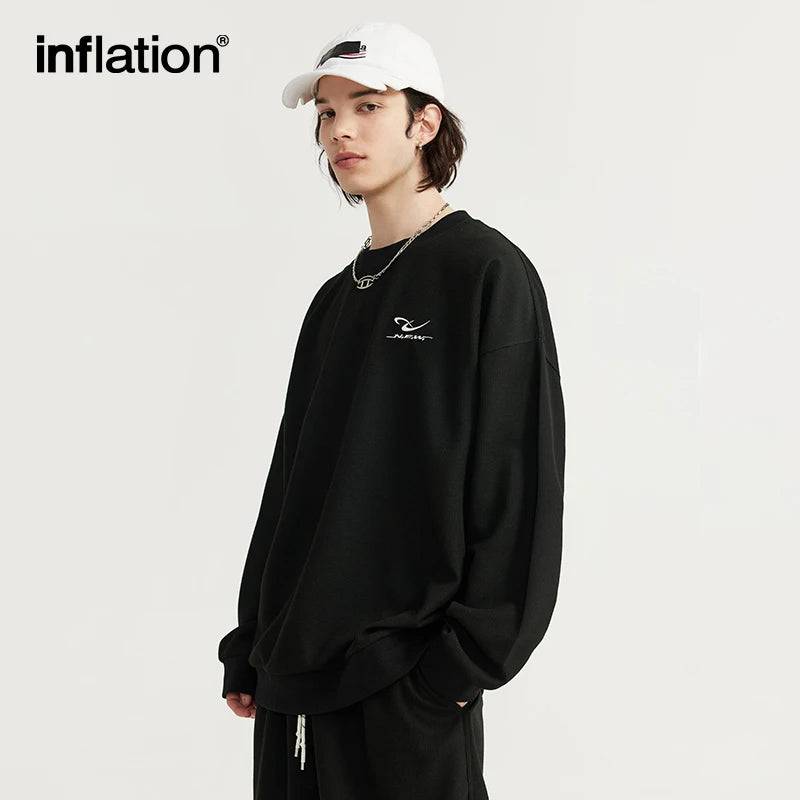 
                  
                    INFLATION Spring Oversized Tracksuit Sportswear Unisex Pique Fabric Embroidery Long Sleeve Tees and Shorts Set
                  
                