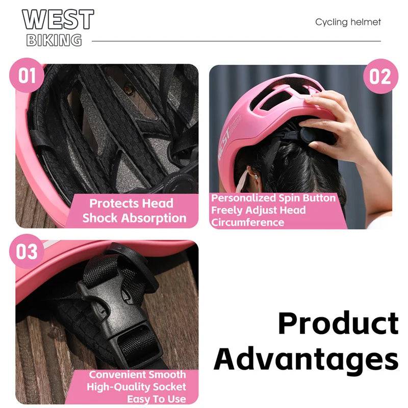 
                  
                    WEST BIKING Ultralight Cycling Helmet With Taillight Safe Helmet Women Men MTB Road Bike Aero Helmet Bike Hat Cycling Equipment
                  
                