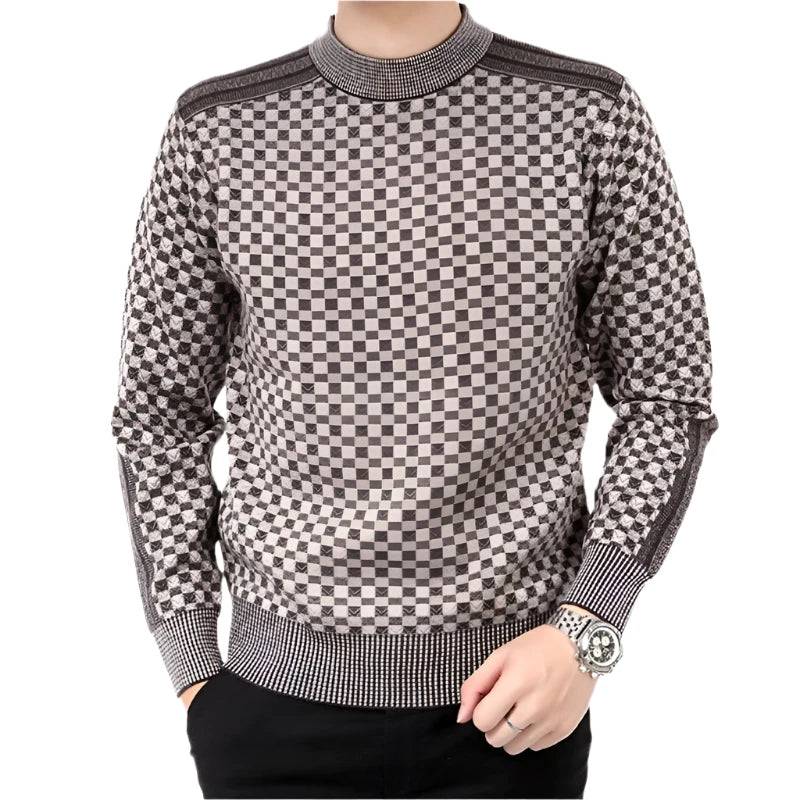 DIMUSI Autumn Winter Mens Sweater Casual Thick Warm Cashmere Turtleneck Pullover Men Slim Fit Classic Sweaters Knitwear Clothing