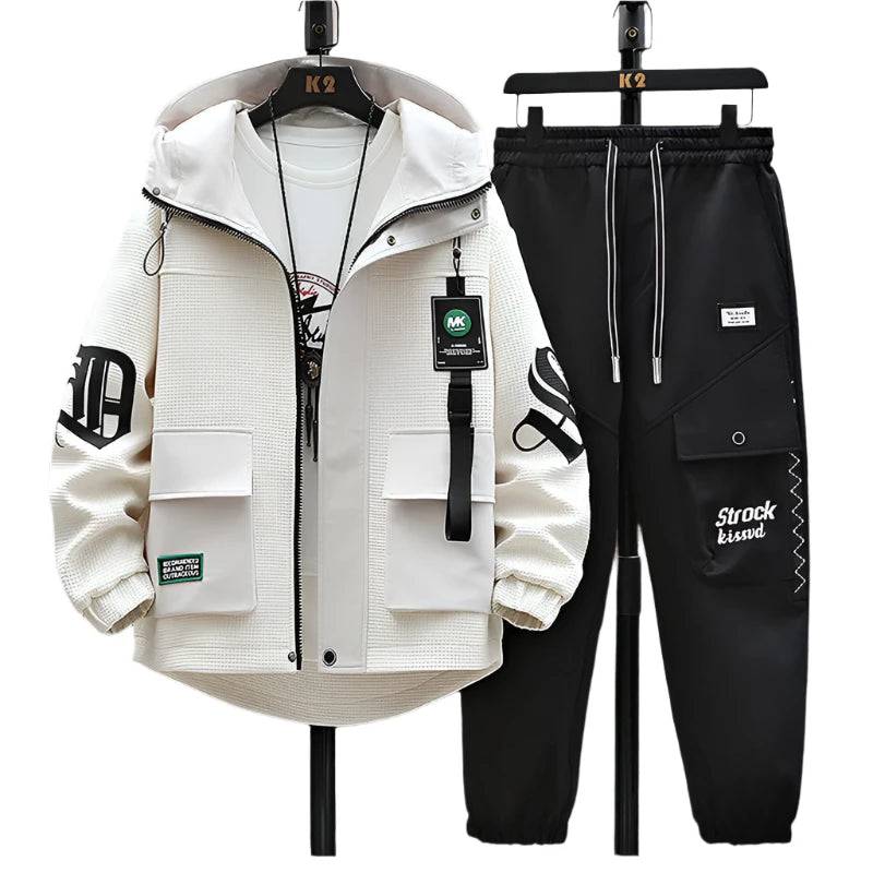 Autumn Men Tracksuit Casual Joggers Hooded Spring Sportswear Jackets Pants 2 Piece Sets Hip Hop Running Sports Suit