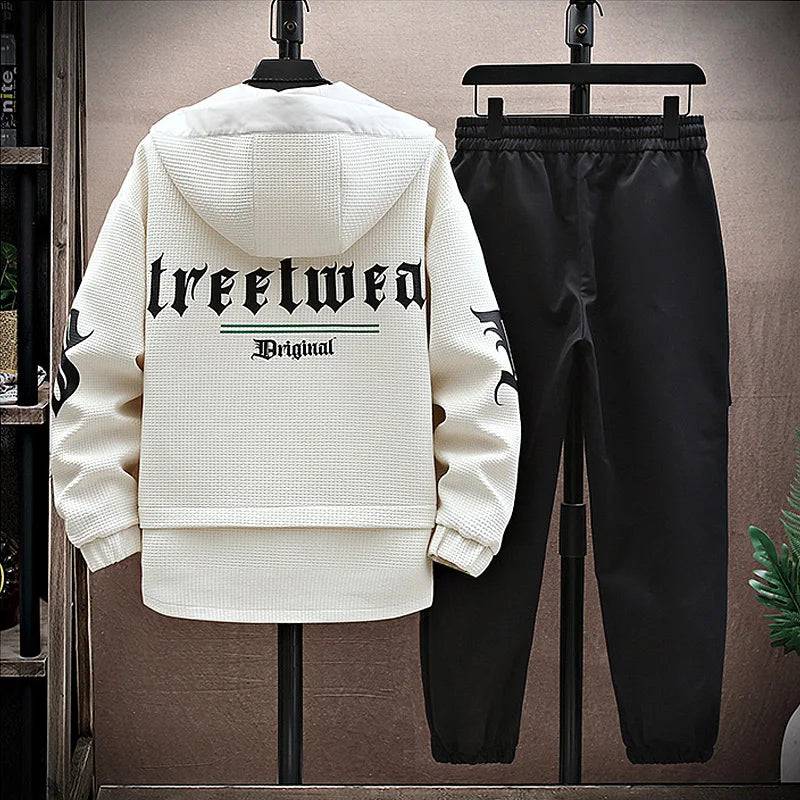 
                  
                    Autumn Men Tracksuit Casual Joggers Hooded Spring Sportswear Jackets Pants 2 Piece Sets Hip Hop Running Sports Suit
                  
                