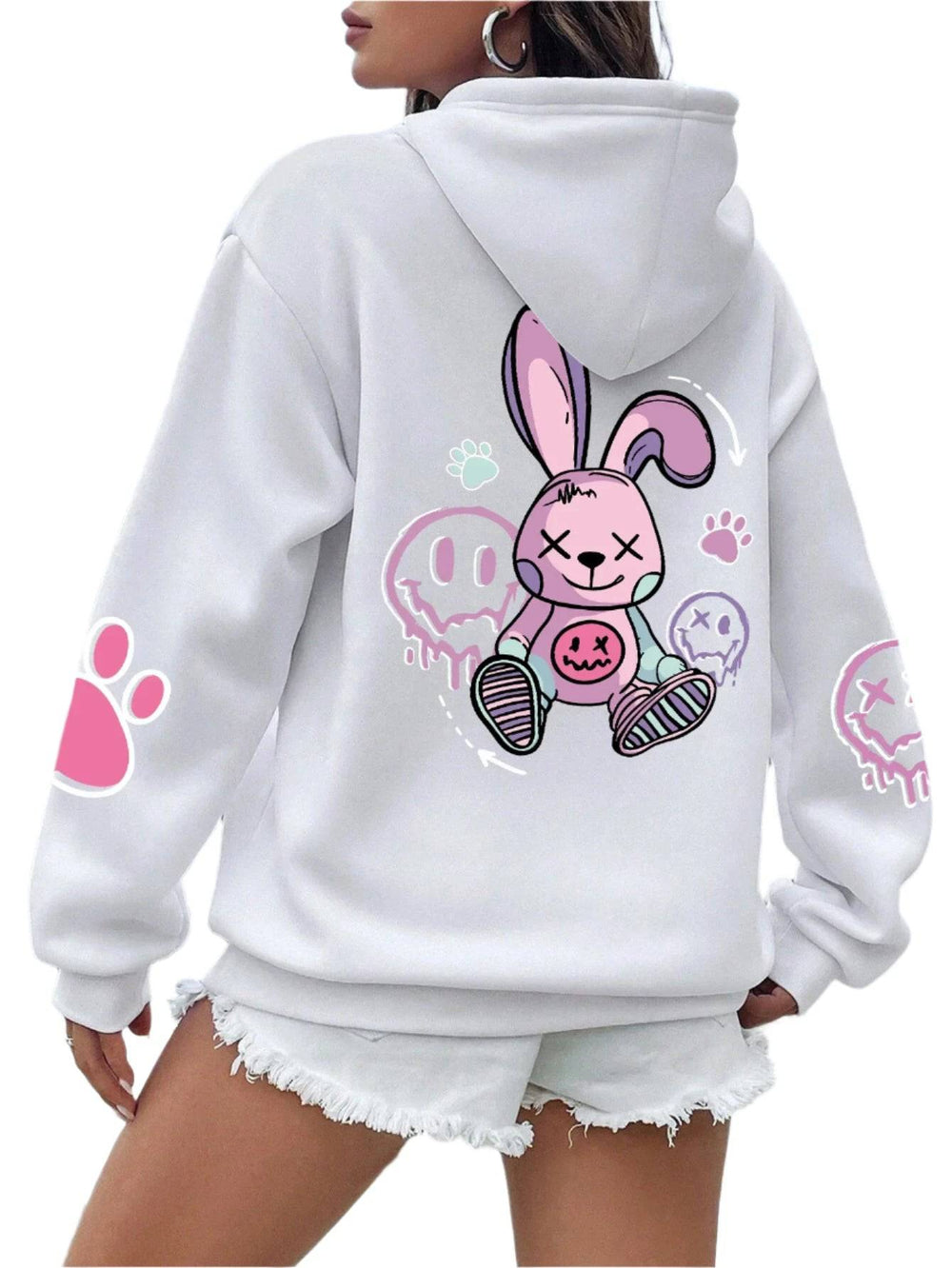 Hip Hop Street Casual Printed Female Hoodies Fashion Hoodie Oversize Loose New Sweatshirts Autumn Warm Fleece Clothing