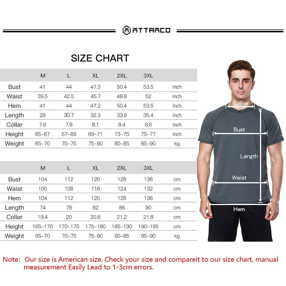 
                  
                    Attraco Men Rashguard Dry-Fit Short Shirt Men Diving Shirts Surf Rash Guards Top UPF 50+ Breathable Rashguard T-Shirt Beach Wear
                  
                