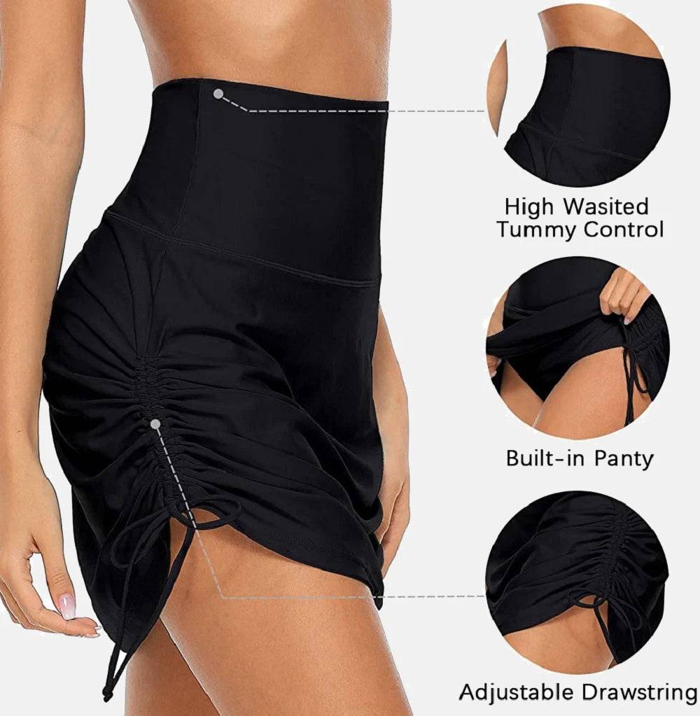 
                  
                    Charmleaks Women's Swim Skirts Drawstring Tummy Control Swim Bikini Bottom with Built-in Brief
                  
                