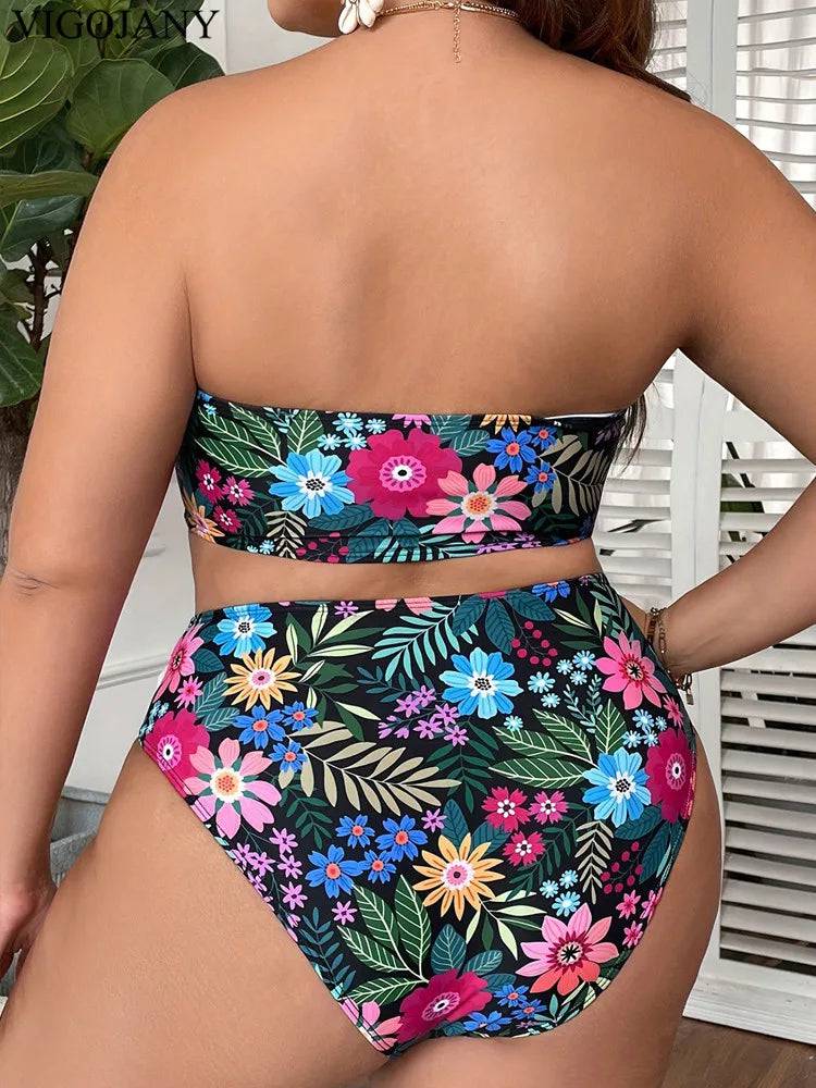 
                  
                    VigoJany 2024 Print Bandeau 2 Piece Plus Size Bikini Set Women Push Up High Waist Large Big Swimsuit Beach Chubby Bathing Suit
                  
                