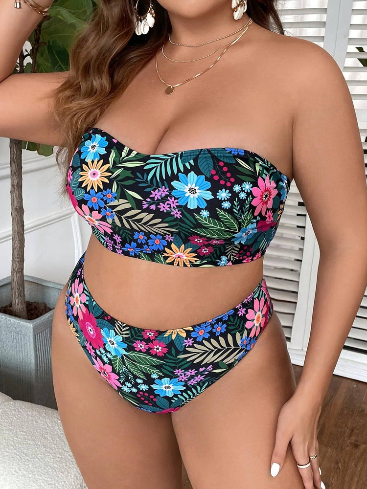 
                  
                    VigoJany 2024 Print Bandeau 2 Piece Plus Size Bikini Set Women Push Up High Waist Large Big Swimsuit Beach Chubby Bathing Suit
                  
                