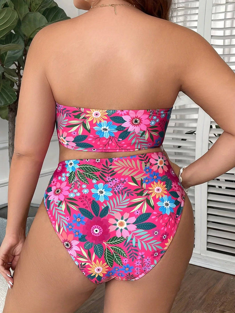 
                  
                    VigoJany 2024 Print Bandeau 2 Piece Plus Size Bikini Set Women Push Up High Waist Large Big Swimsuit Beach Chubby Bathing Suit
                  
                