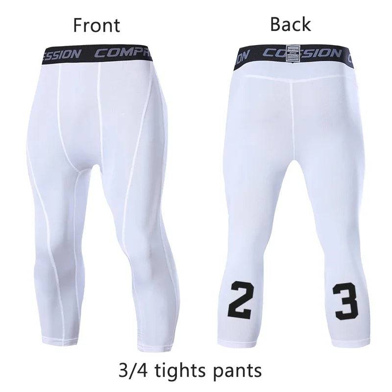 
                  
                    Men's Running Sport Tights Pants Basketball Cropped Compression Leggings Gym Fitness Sportswear for Male Athletic Trousers
                  
                