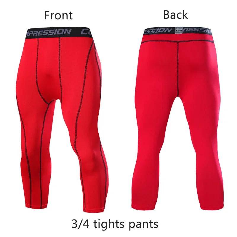 
                  
                    Men's Running Sport Tights Pants Basketball Cropped Compression Leggings Gym Fitness Sportswear for Male Athletic Trousers
                  
                