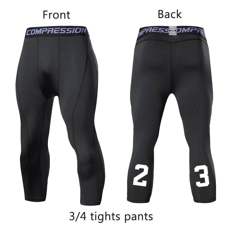 
                  
                    Men's Running Sport Tights Pants Basketball Cropped Compression Leggings Gym Fitness Sportswear for Male Athletic Trousers
                  
                