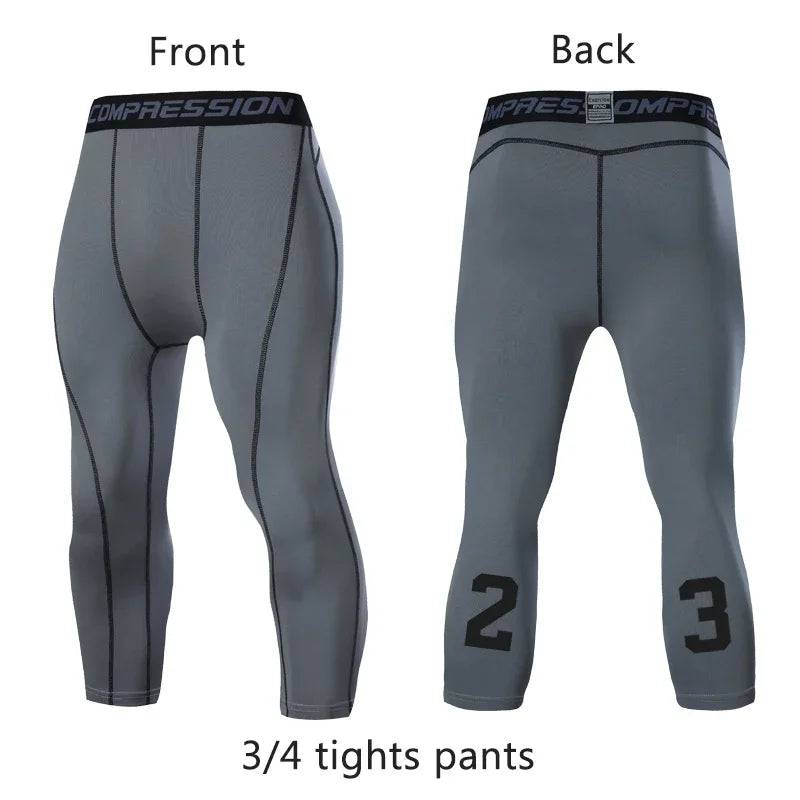 
                  
                    Men's Running Sport Tights Pants Basketball Cropped Compression Leggings Gym Fitness Sportswear for Male Athletic Trousers
                  
                