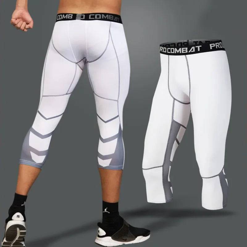 
                  
                    Men's Running Sport Tights Pants Basketball Cropped Compression Leggings Gym Fitness Sportswear for Male Athletic Trousers
                  
                