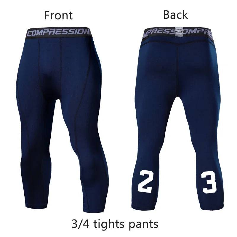 
                  
                    Men's Running Sport Tights Pants Basketball Cropped Compression Leggings Gym Fitness Sportswear for Male Athletic Trousers
                  
                