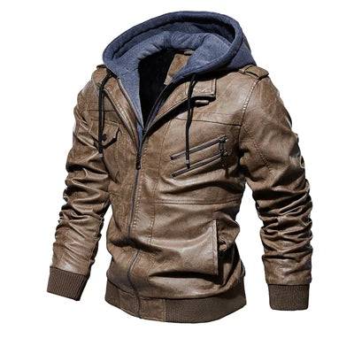 
                  
                    DIMUSI Autumn Winter Men's Leather Jackets Casual Mens Motorcycle PU Jacket Biker Leather Windbreaker Hooded Coats Clothing
                  
                