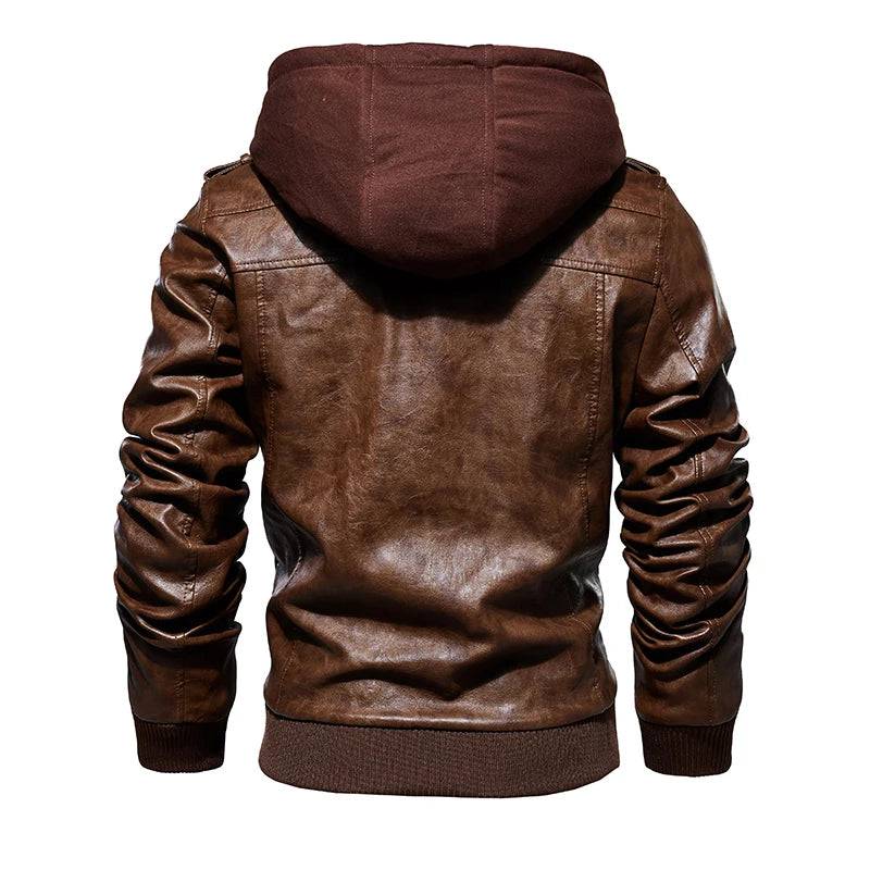 
                  
                    DIMUSI Autumn Winter Men's Leather Jackets Casual Mens Motorcycle PU Jacket Biker Leather Windbreaker Hooded Coats Clothing
                  
                