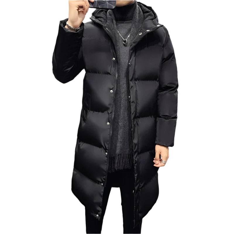 DIMUSI Winter Men's Mid-Long Jacket Casual Men Outwear Thermal Parka Hooded Coats Man Warm Windbreaker Jackets Brand Clothing