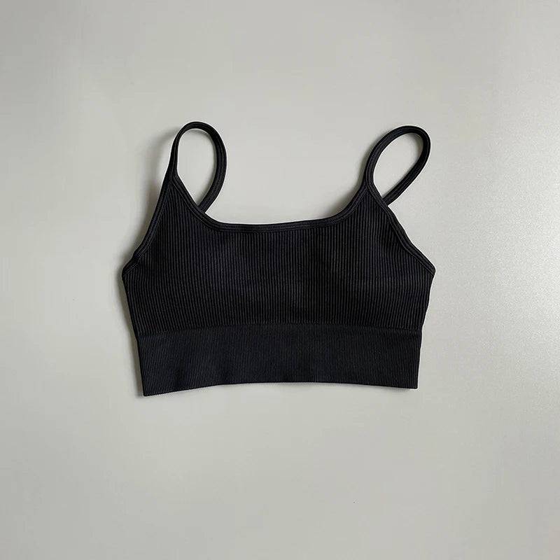 
                  
                    Women's Cropped Yoga Bra Sexy One Shoulder Sports Bra Underwear Padded Gym Seamless Knitted Fitness Breathable Female Bra
                  
                