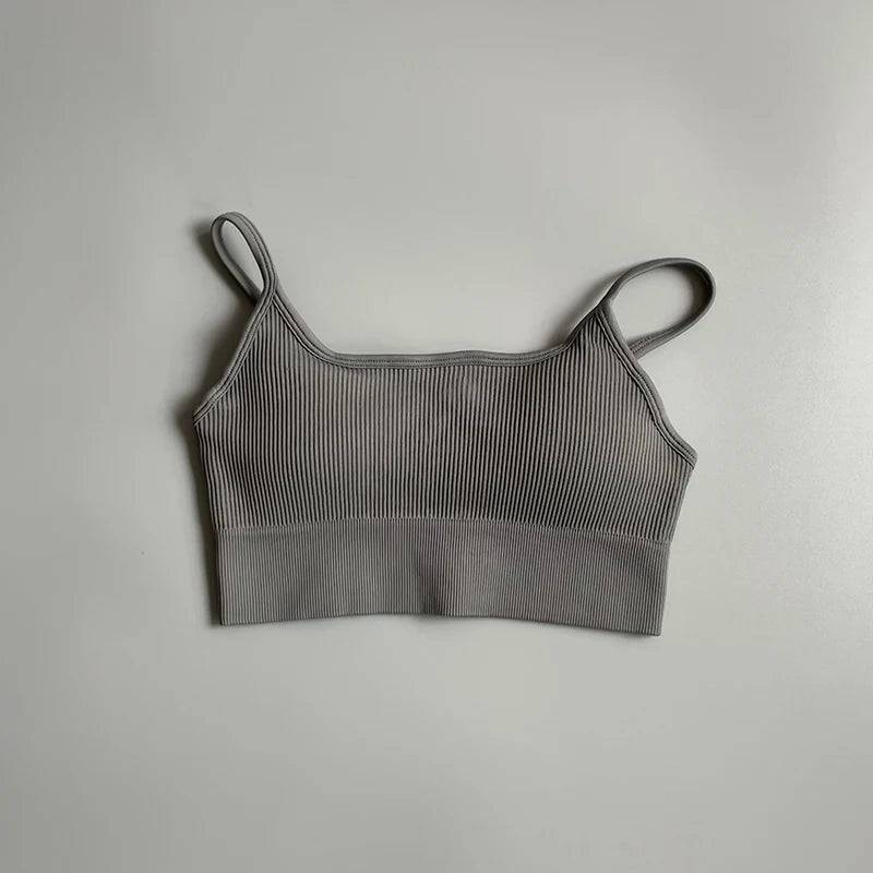 
                  
                    Women's Cropped Yoga Bra Sexy One Shoulder Sports Bra Underwear Padded Gym Seamless Knitted Fitness Breathable Female Bra
                  
                