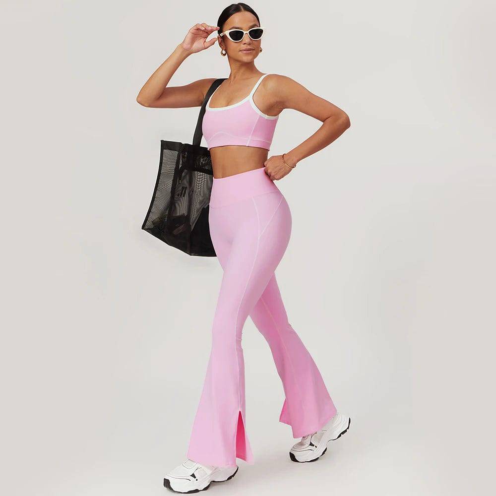 
                  
                    Yoga Set Women Sport Bra Gym Workout Legging High Waist Wide Flare Pant Fitness Sports Shorts Active Wear Suit
                  
                