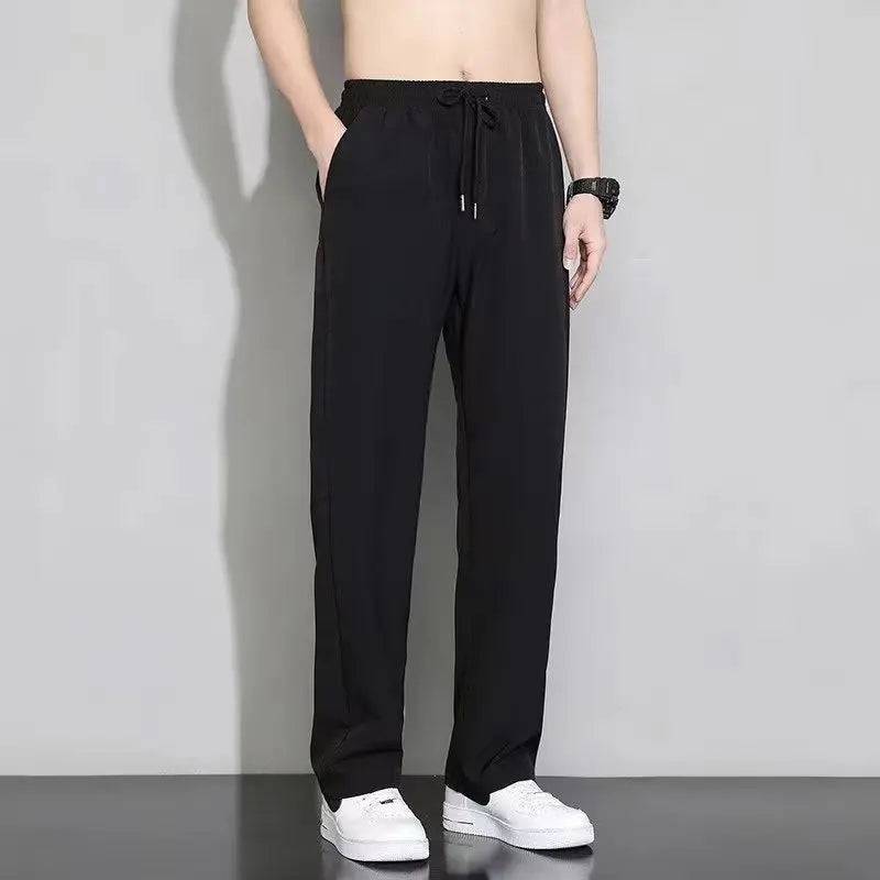 
                  
                    Summer Ice Silk Quick Dry Sweatpant Men's Joggers Pants Oversize Straight Pants Pocket Tracksuit Trousers Fitness Training Pants
                  
                