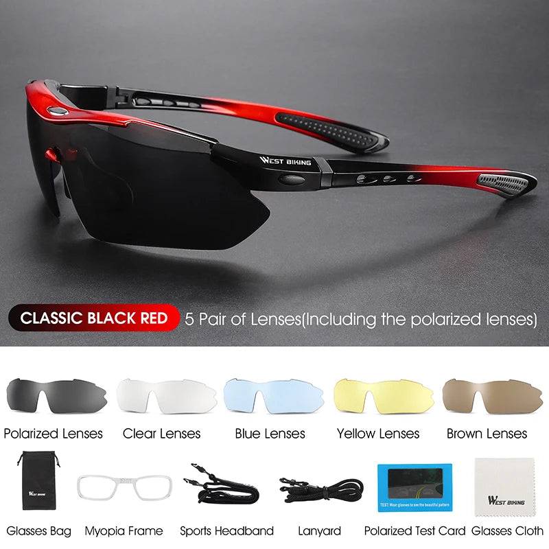 
                  
                    WEST BIKING Men Cycling Polarized Sunglasses UV 400 Sport Safety Glasses Trending Fishing MTB Eyewear With 5 Replaceable Lenses
                  
                