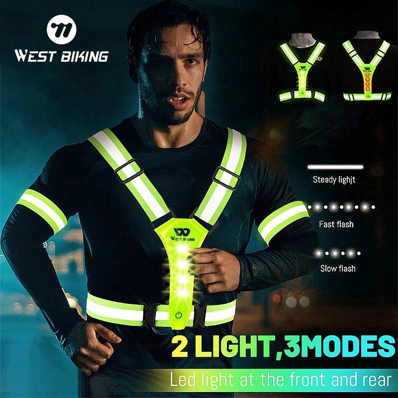 
                  
                    WEST BIKING Cycling Reflective Safety Vest Electric Scooter Flashing Vest USB Rechargeable LED Vest Running Jogging Fishing
                  
                