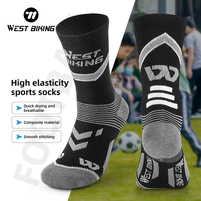 
                  
                    WEST BIKING Sports Football Socks Soft Breathable Anti-slip Cycling Socks Men Women Professional Striped Running Soccer Socks
                  
                