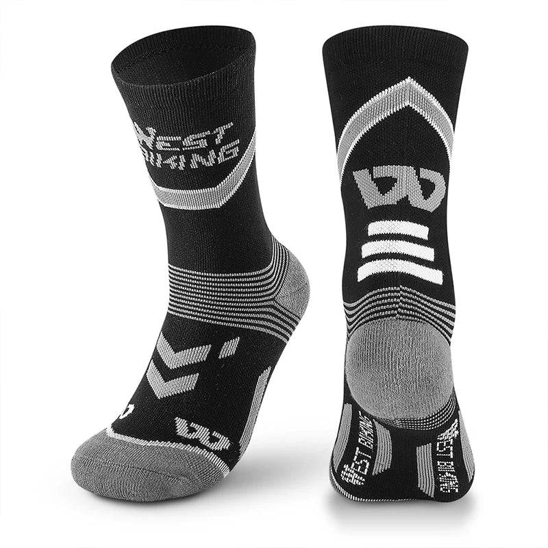 WEST BIKING Sports Football Socks Soft Breathable Anti-slip Cycling Socks Men Women Professional Striped Running Soccer Socks