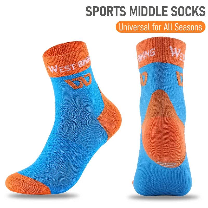 
                  
                    WEST BIKING Cycling Sports Socks High Quality Breathable Compression Football Socks Unisex Non-Slip Middle Running Soccer Socks
                  
                