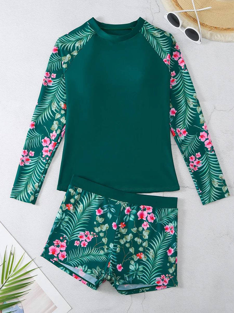 
                  
                    2024 Long Sleeve Surfing Swimsuit Print Swimwear Women Two Pieces Diving Clothes Beachwear Bathing Swimming Swim Suit
                  
                