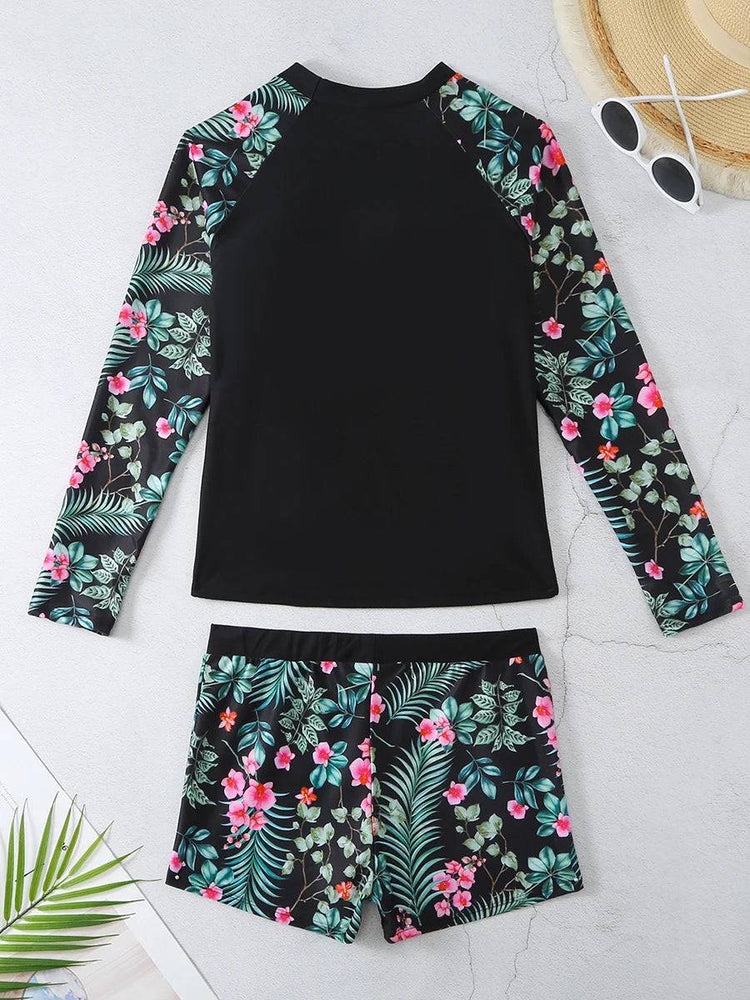 
                  
                    2024 Long Sleeve Surfing Swimsuit Print Swimwear Women Two Pieces Diving Clothes Beachwear Bathing Swimming Swim Suit
                  
                