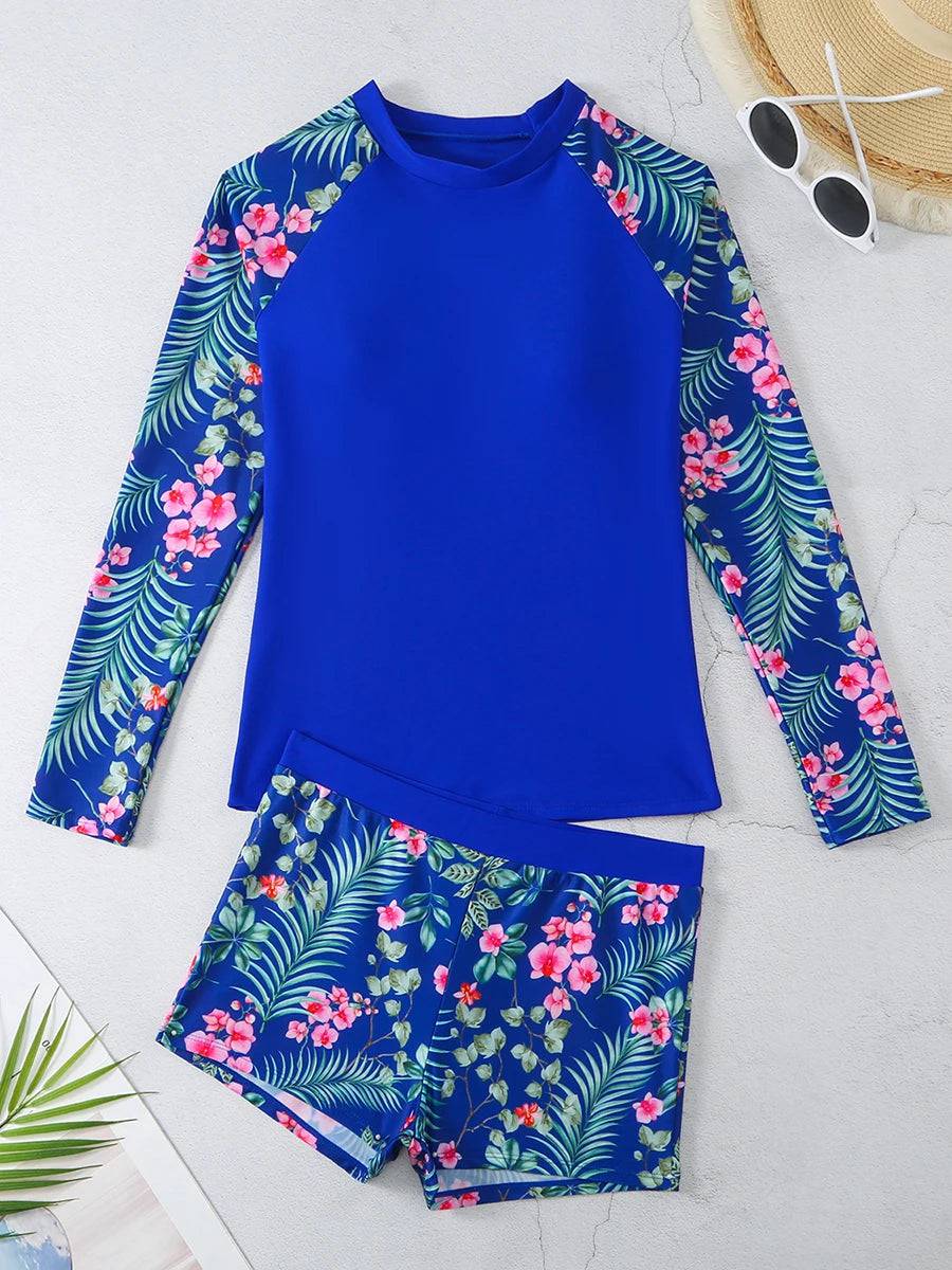 
                  
                    2024 Long Sleeve Surfing Swimsuit Print Swimwear Women Two Pieces Diving Clothes Beachwear Bathing Swimming Swim Suit
                  
                