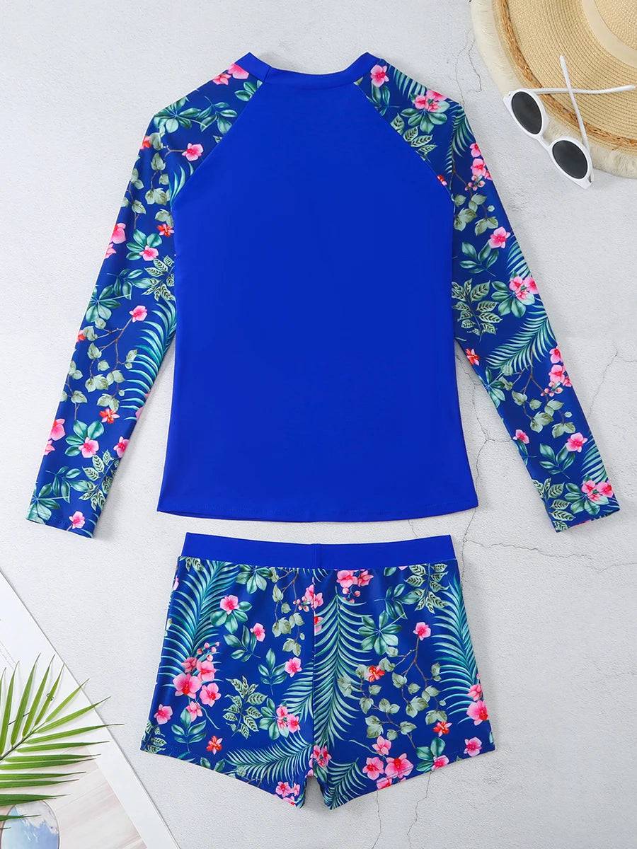 
                  
                    2024 Long Sleeve Surfing Swimsuit Print Swimwear Women Two Pieces Diving Clothes Beachwear Bathing Swimming Swim Suit
                  
                