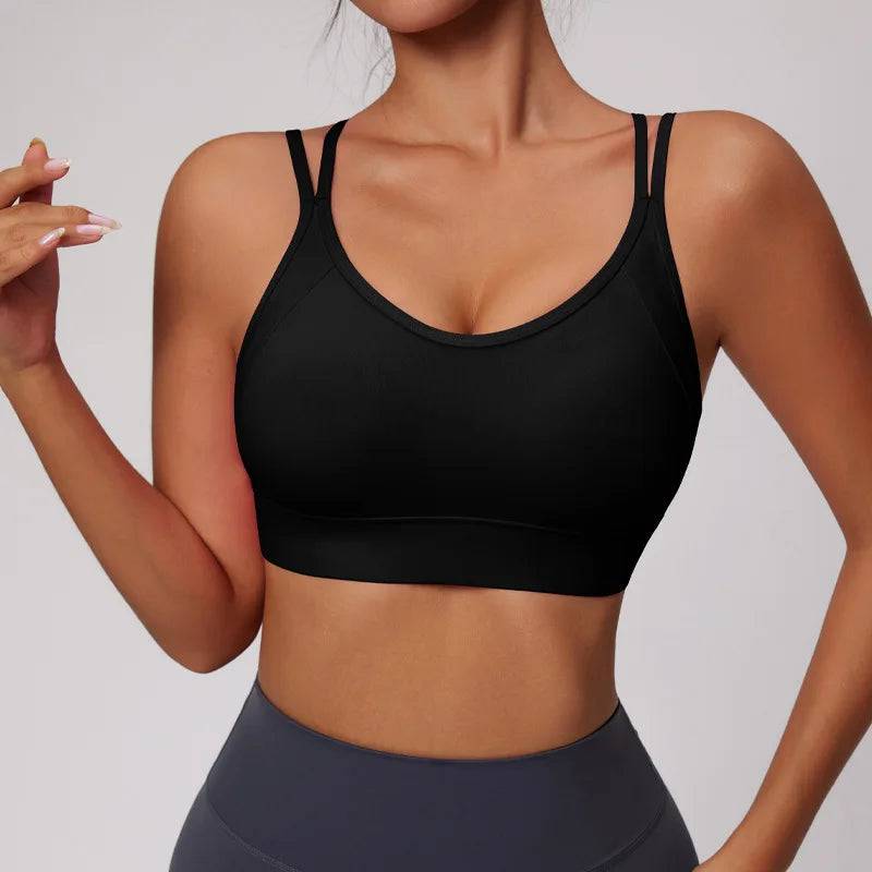 
                  
                    Women Fitness Sports Bra Top Gym Yoga Backless Athletic Crisscross Back Tight Workout With Chest Pad
                  
                