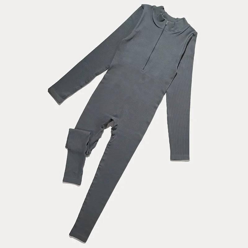 
                  
                    Women's Tracksuit Zipper Front Sports Jumpsuit Long Sleeved One Piece Fitness Workout Bodysuit Casual Yoga Suit
                  
                