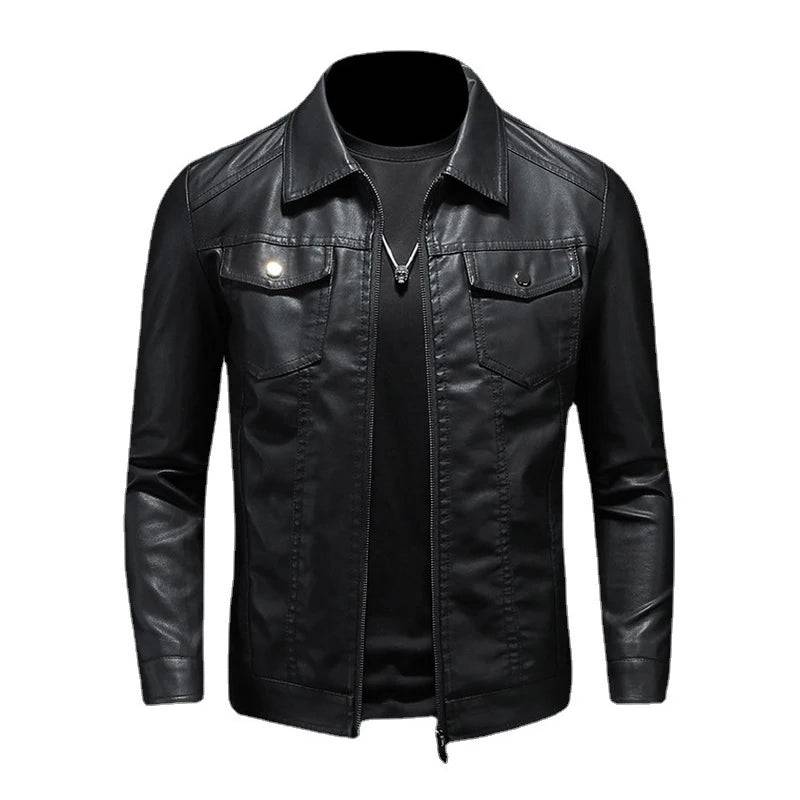 Spring Autumn Men's PU leather Jacket Fashion Man Retro Motorcycle Coats Male Outerwear Windbreaker Leather Jacket Clothing 5XL