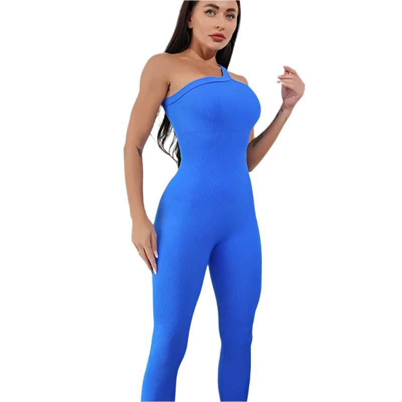 
                  
                    Women's Tracksuit One Shoulder Solid Yoga Jumpsuit One Piece Workout Sleeveless Rompers Sportswear Gym Set
                  
                