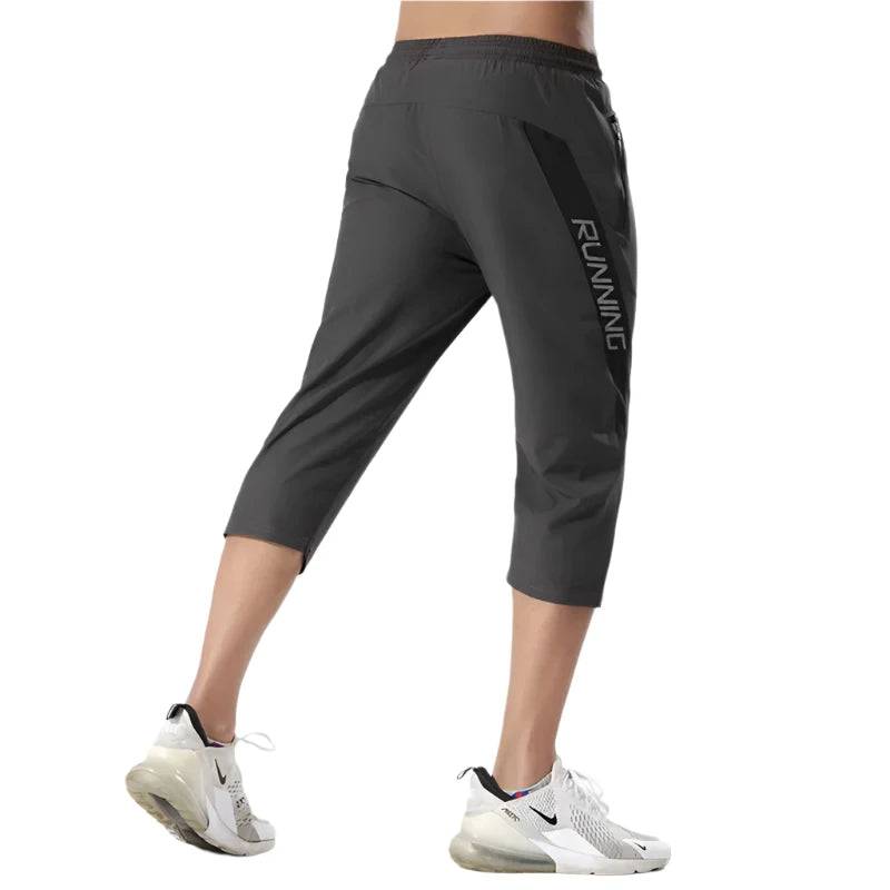 Men's 3/4 Sports Pants Running Shorts Gym Wear Fitness Workout  Tennis Basketball Soccer Training Leggings