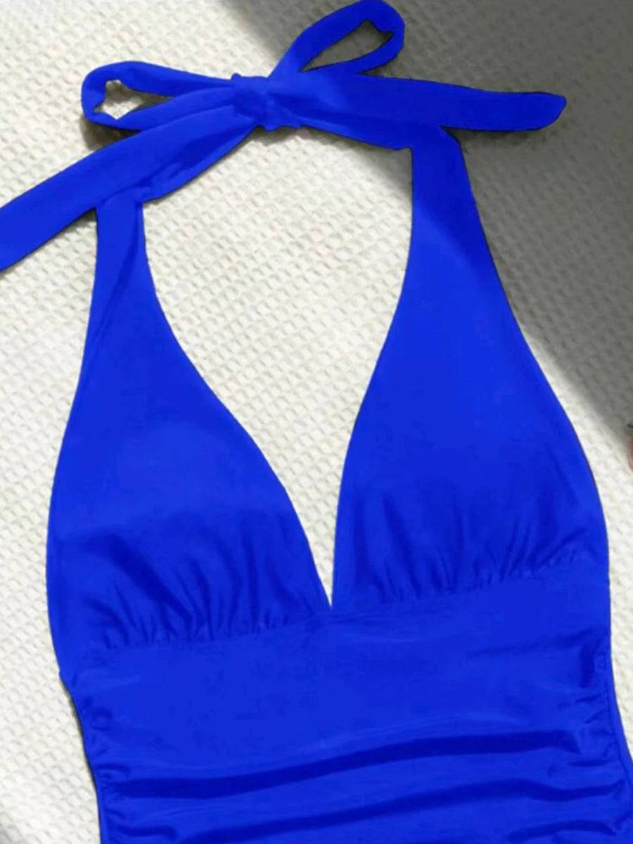 
                  
                    2024 Halter Tankini Solid Swimsuit Women High Waist Swimwear Female Padded Bathing Swim Suit Swimming Beachwear Summer
                  
                