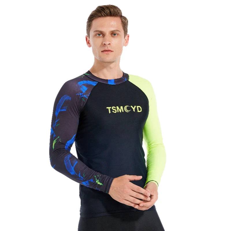 
                  
                    Men's Rash Gusrd Compression Shirts Sunscreen Swimming Surfing Diving T-Shirts Suitable for Boxing Taekwondo Jiu-Jitsu Sports
                  
                