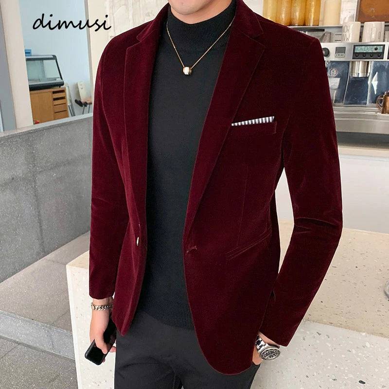 
                  
                    Autumn Winter Men's Blazer Jackets Fashion Man Wedding Groom Singer Costume Slim Blazer Formal Evening Dress Clothing YA2545
                  
                