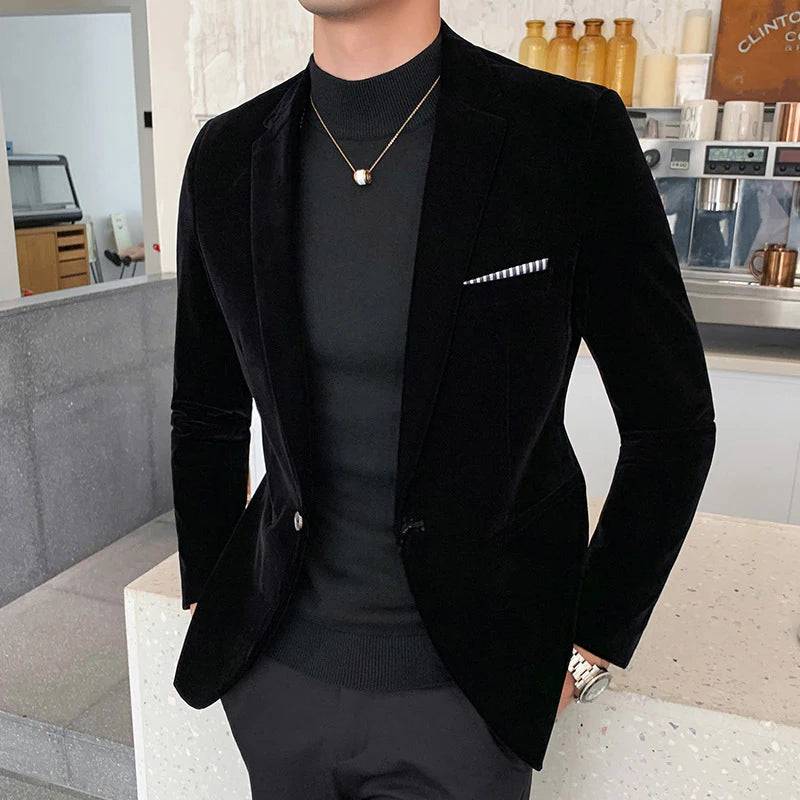 
                  
                    Autumn Winter Men's Blazer Jackets Fashion Man Wedding Groom Singer Costume Slim Blazer Formal Evening Dress Clothing YA2545
                  
                