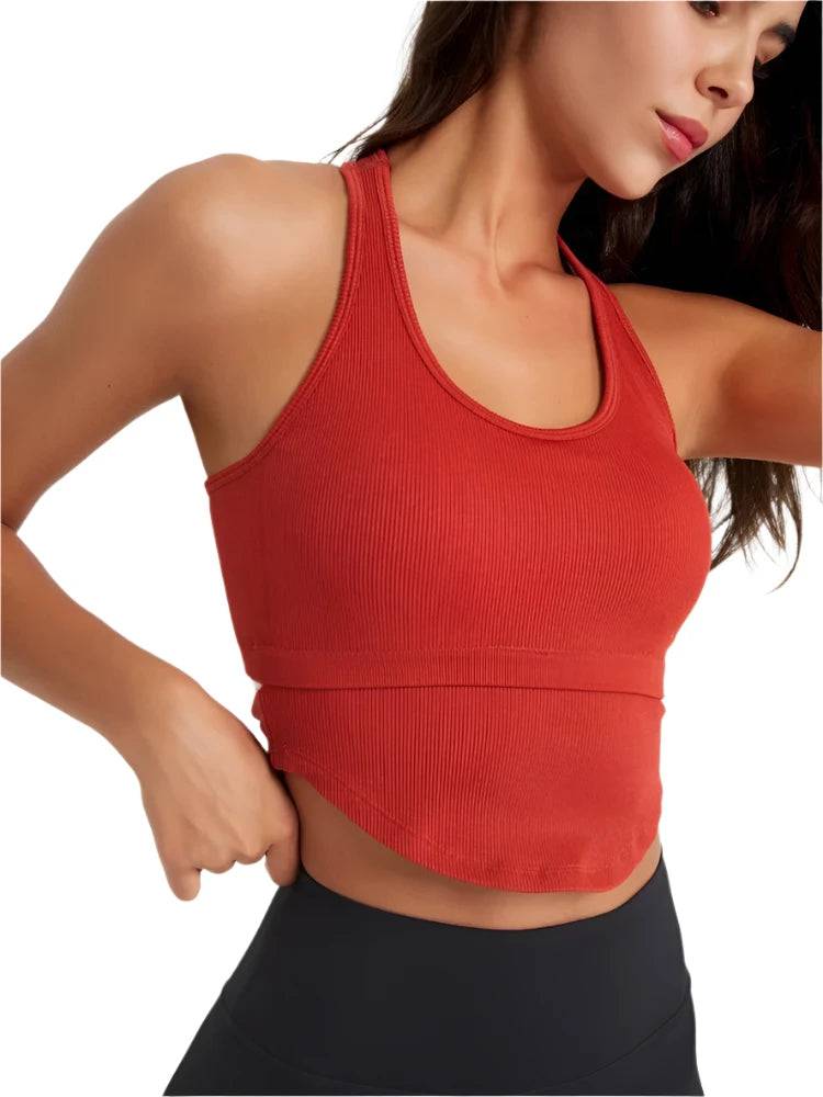 
                  
                    Women Yoga Vest Great Elasticity Gym Sports Crop Tops Fitness Workout Shirts Ribbed Tank Tops
                  
                