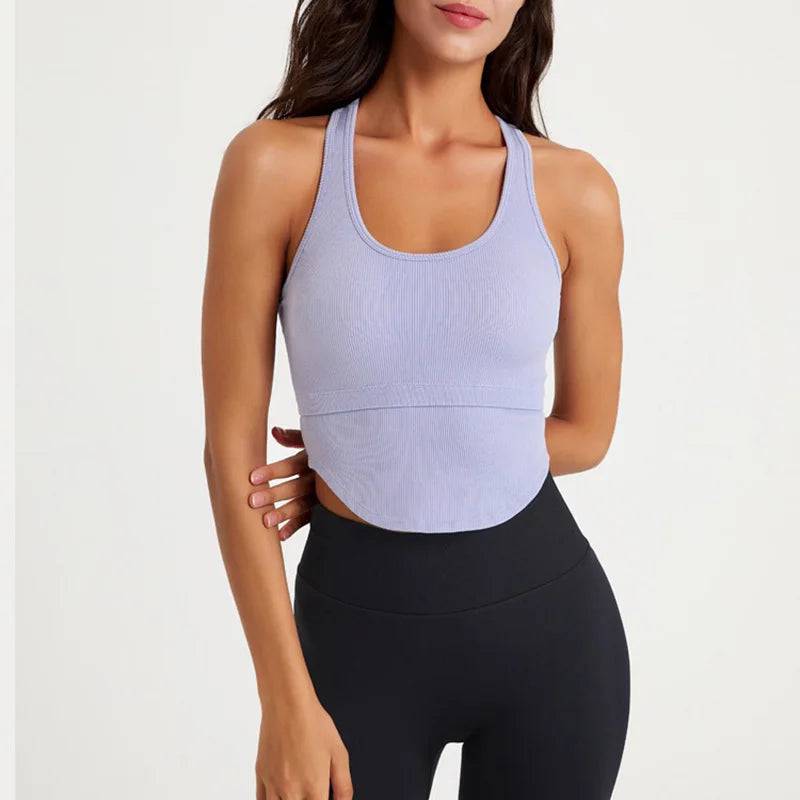 
                  
                    Women Yoga Vest Great Elasticity Gym Sports Crop Tops Fitness Workout Shirts Ribbed Tank Tops
                  
                