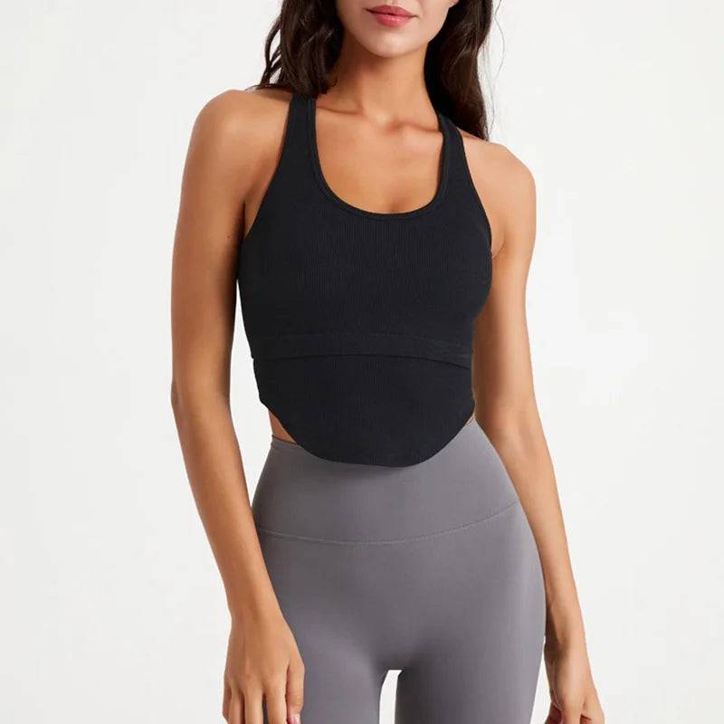 
                  
                    Women Yoga Vest Great Elasticity Gym Sports Crop Tops Fitness Workout Shirts Ribbed Tank Tops
                  
                