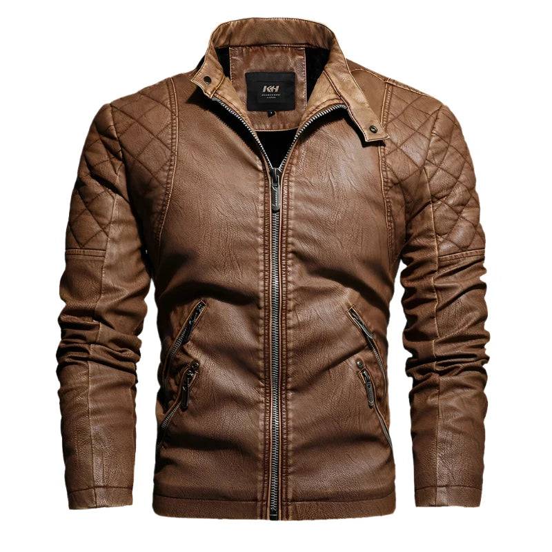 DIMUSI Men's Leather Jacket Fashion Winter Fleece Casual Motorcycle Jackets Men Faux Leather Biker Jackets Clothing 4XL