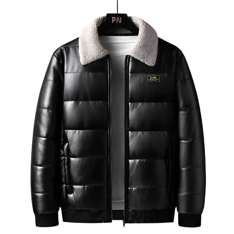 DIMUSI Winter Men's Padded Jackets Casual Men Thermal Windbreaker Coats Fashion Man Thick Warm PU Leather Jackets Clothing