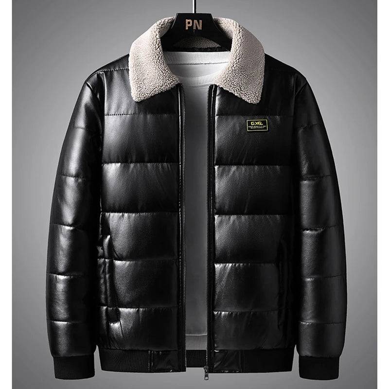 
                  
                    DIMUSI Winter Men's Padded Jackets Casual Men Thermal Windbreaker Coats Fashion Man Thick Warm PU Leather Jackets Clothing
                  
                