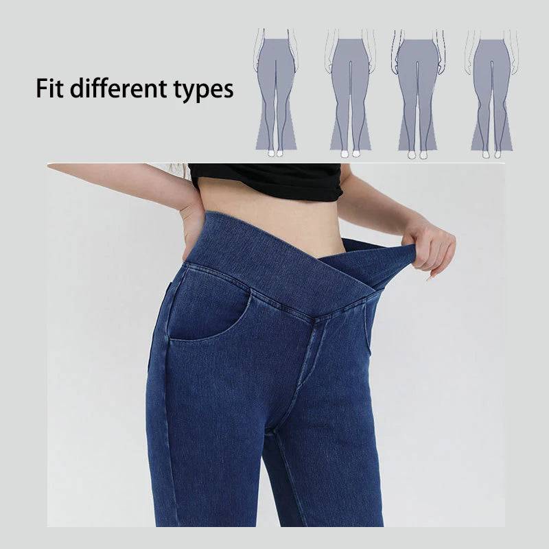 
                  
                    Women Bell Bottom Pants High Waist Yoga Flare Leggings 4 Way Stretch Denim Fitness Workout Sports Casual Jeans Women Activewear
                  
                