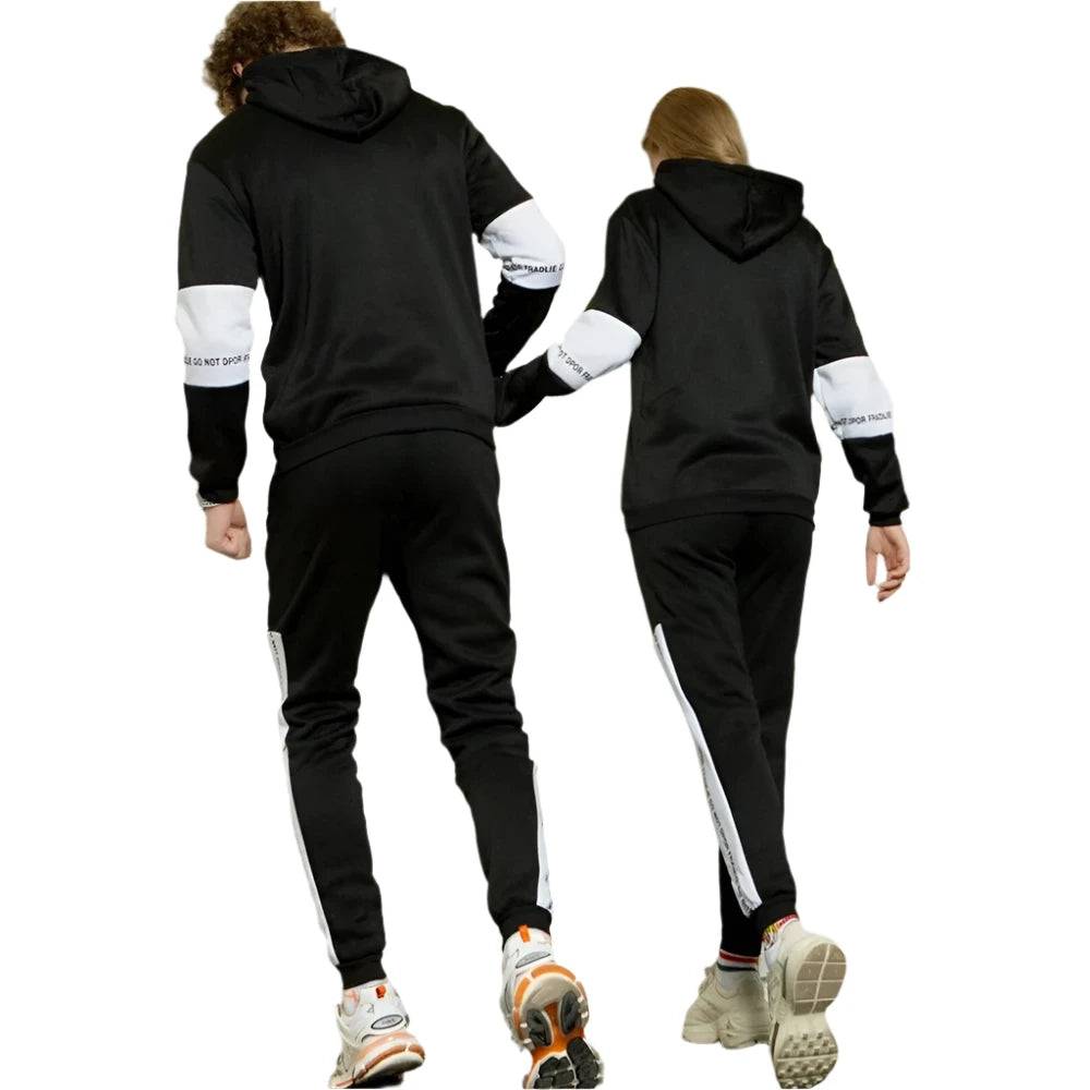 Mens Tracksuit High Quality Fashion Hooded Sweatshirt Sweatpants Casual Trend Print Pullover Classic Black White Jogging Clothes